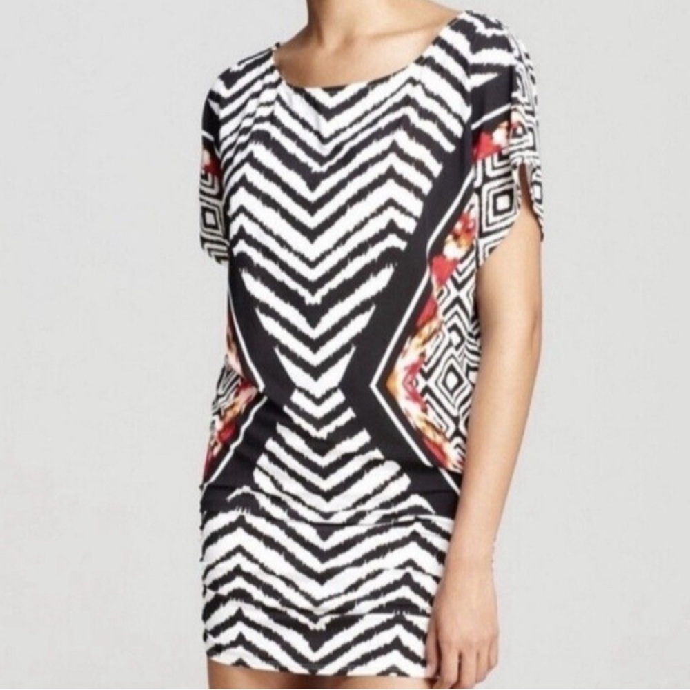 Like new Carmen Marc Volvo Swimwear Coverup Sz XS/S zebra/triangle prints